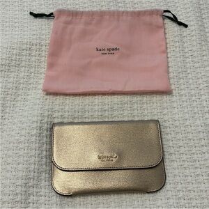 KATE SPADE Make it Mine pouch metallic leather 7"x 4.5"